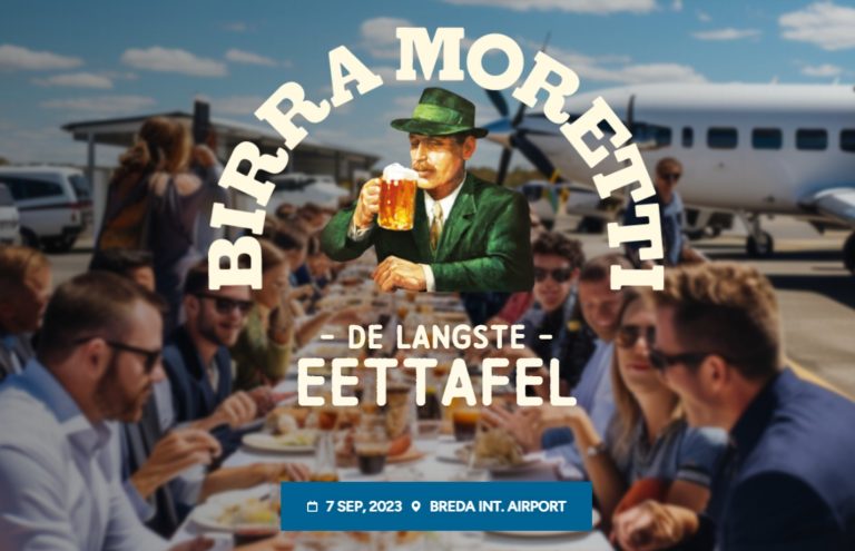 De langste eettafel Birra Moretti - Dineren op de landingsbaan in Italiaanse sfeer